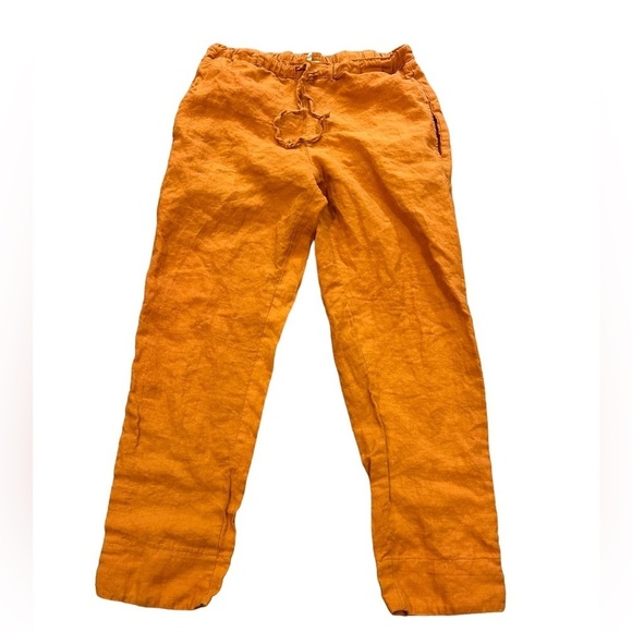 South Street Linen Orange Elastic Waist pants - Picture 1 of 4